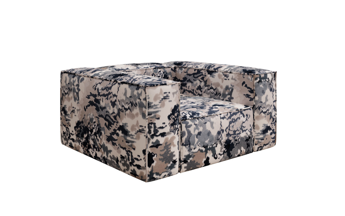 Designer sofa armchair Lesley - jacquard with watercolor pattern