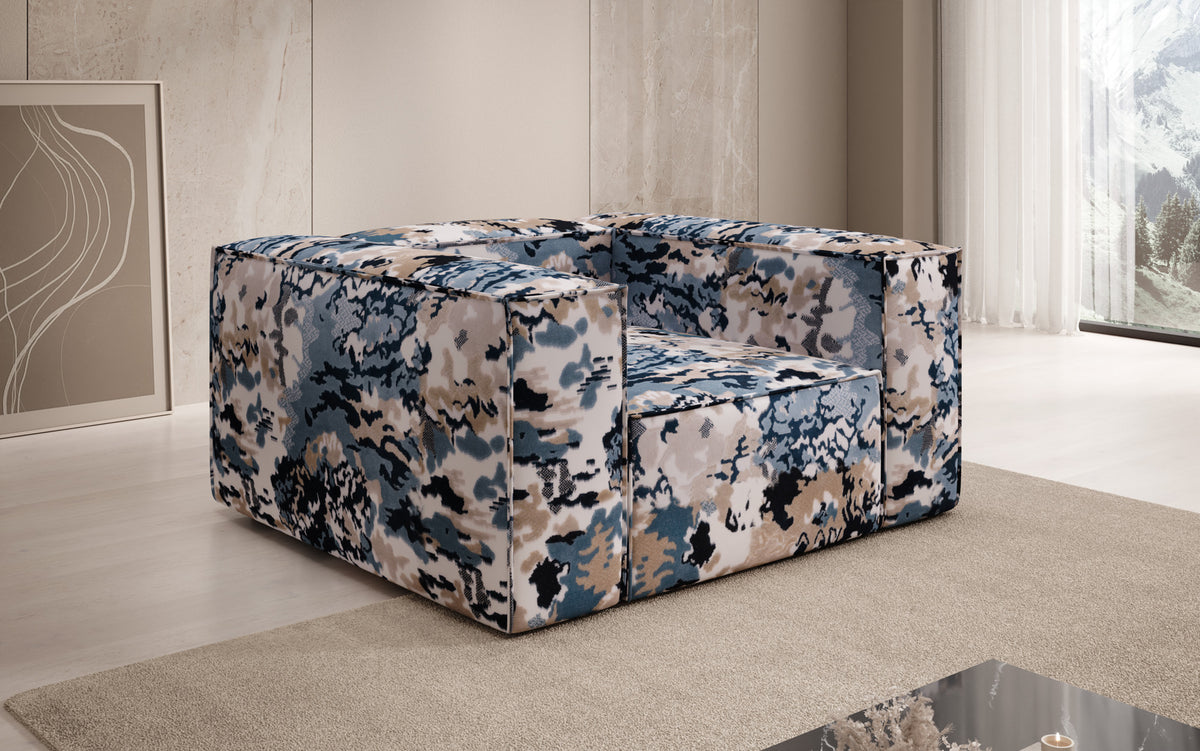Designer sofa armchair Lesley - jacquard with watercolor pattern