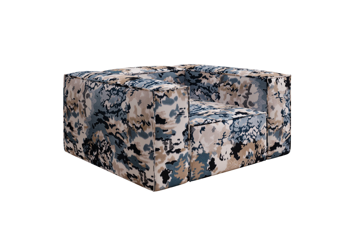 Designer sofa armchair Lesley - jacquard with watercolor pattern