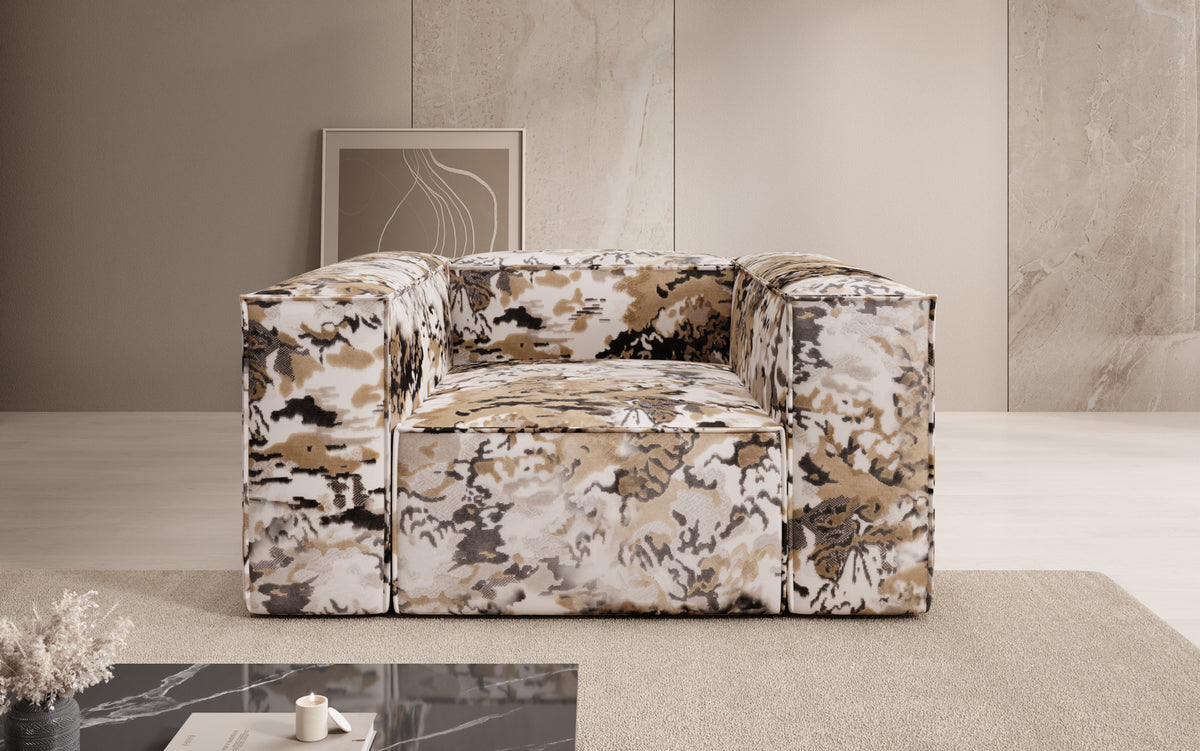 Designer sofa armchair Lesley - jacquard with watercolor pattern