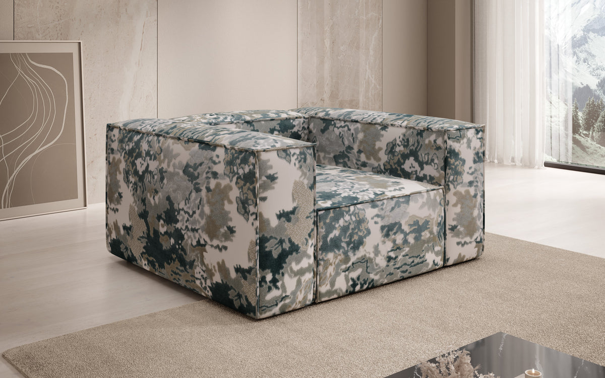 Designer sofa armchair Lesley - jacquard with watercolor pattern