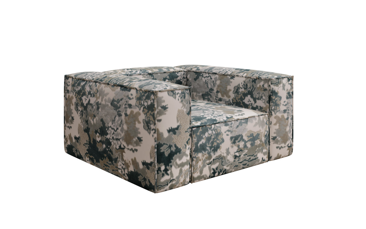 Designer sofa armchair Lesley - jacquard with watercolor pattern