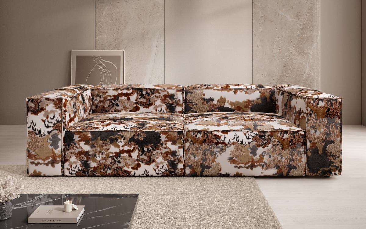 Designer sofa Lesley 3-seater - jacquard with watercolor pattern