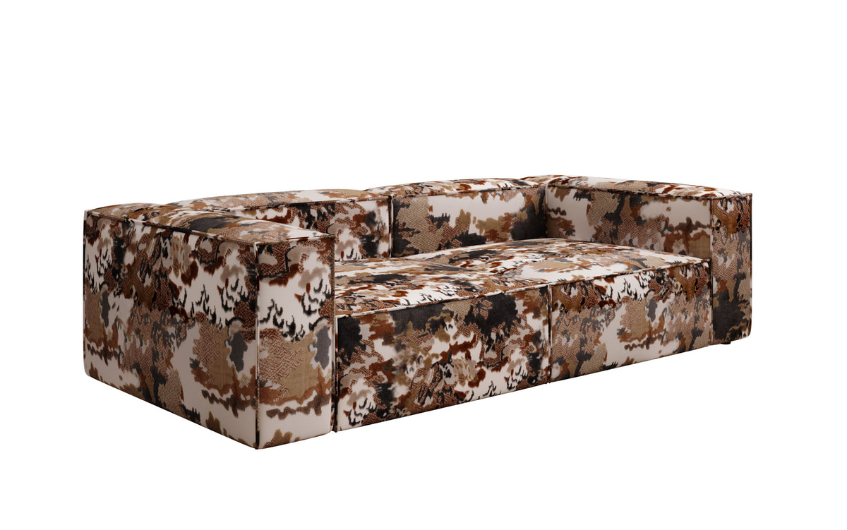 Designer sofa Lesley 3-seater - jacquard with watercolor pattern