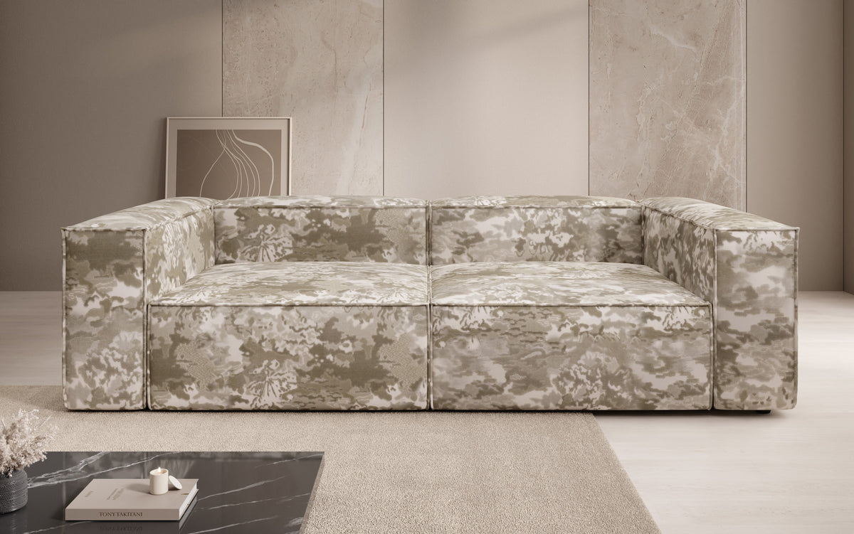 Designer sofa Lesley 3-seater - jacquard with watercolor pattern
