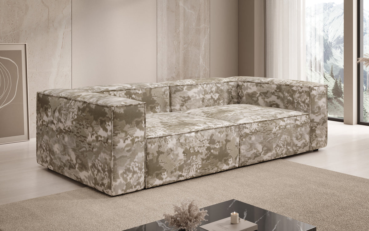 Designer sofa Lesley 3-seater - jacquard with watercolor pattern