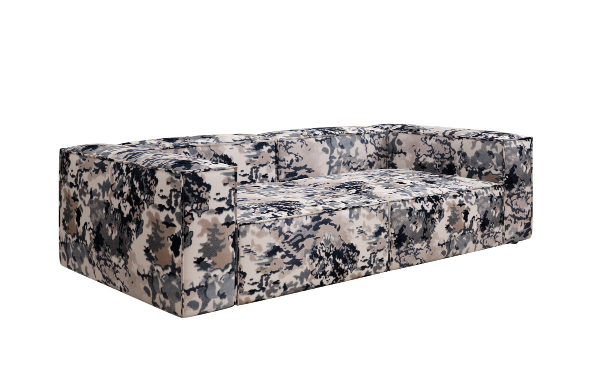 Designer sofa Lesley 3-seater - jacquard with watercolor pattern