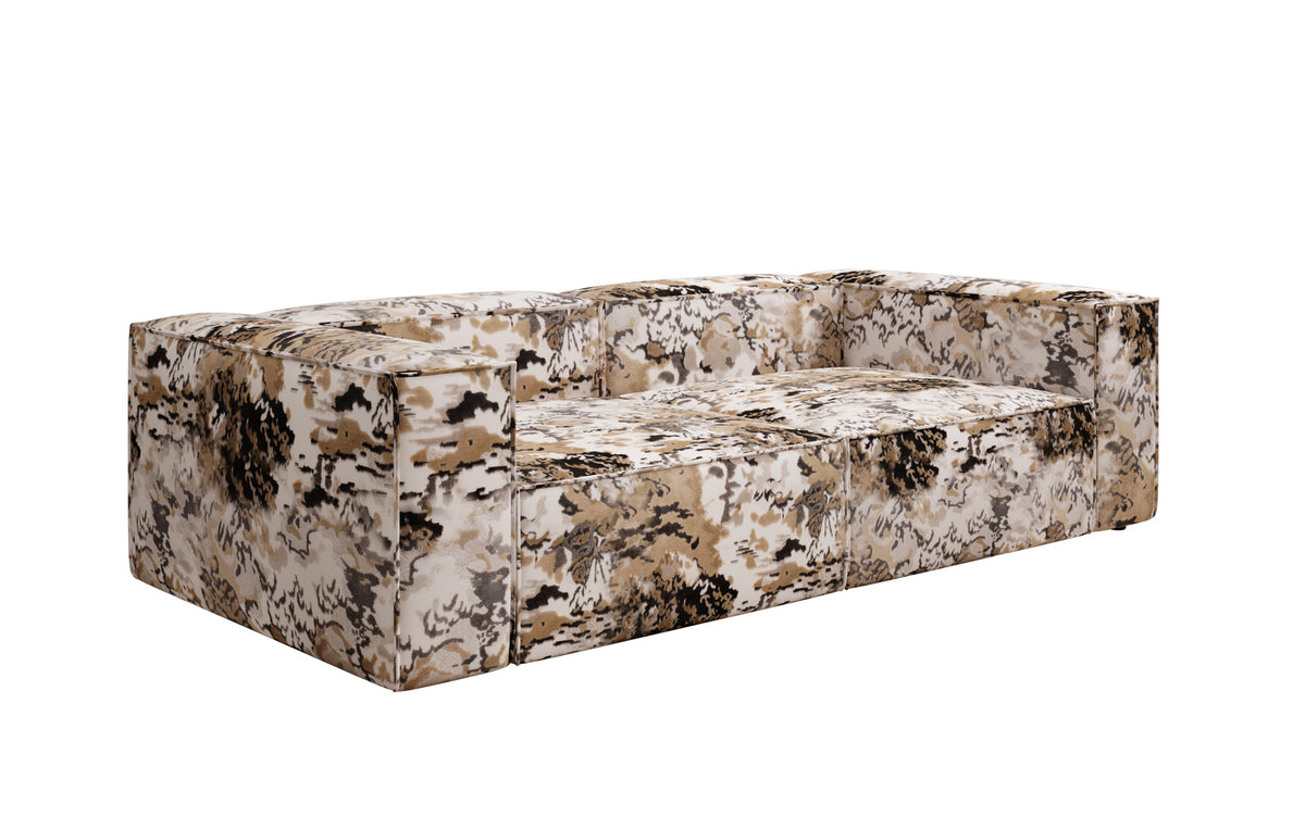 Designer sofa Lesley 3-seater - jacquard with watercolor pattern