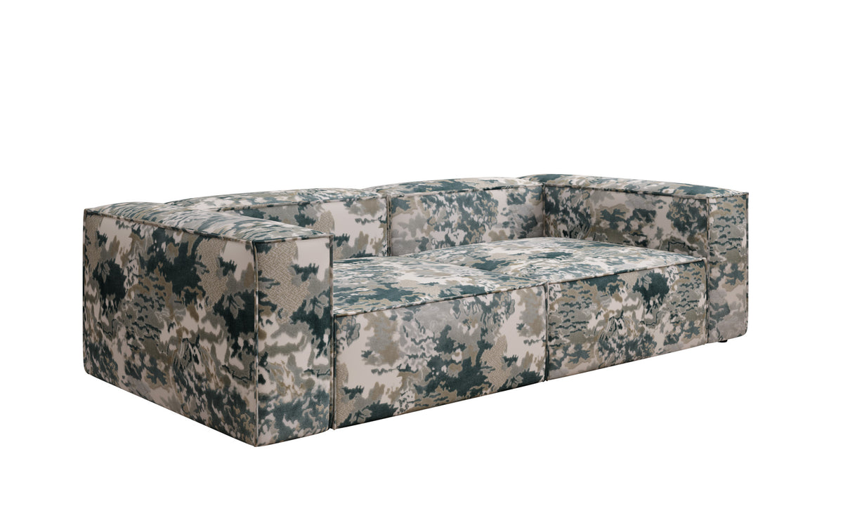 Designer sofa Lesley 3-seater - jacquard with watercolor pattern