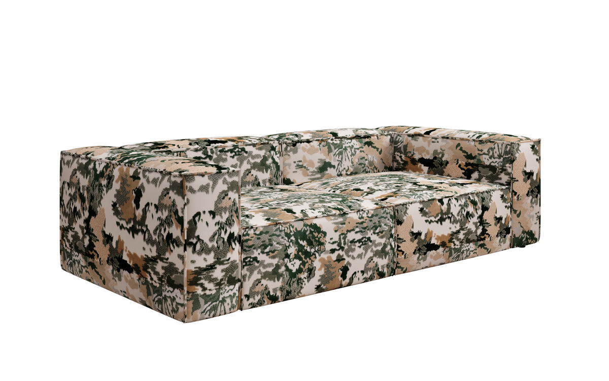 Designer sofa Lesley 3-seater - jacquard with watercolor pattern