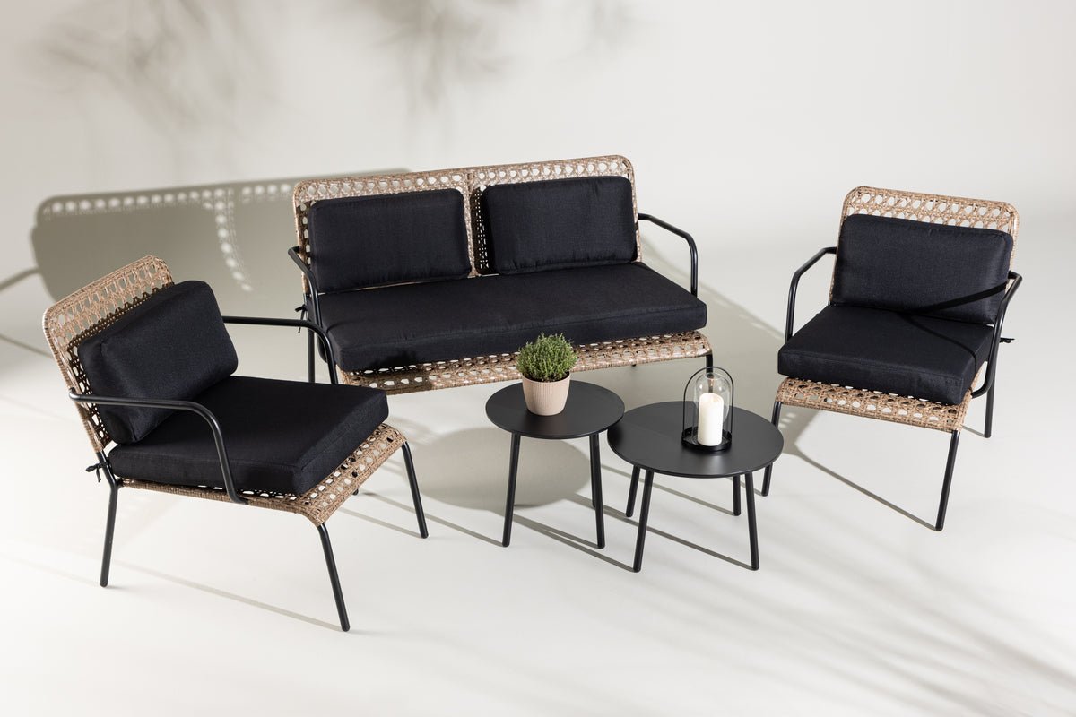 Loungeset Marocco - Rückenlehnen und Sitzflächen aus Naturrattan