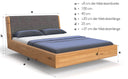 Designer wooden bed Cassian made of solid oak in a floating appearance