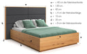 Designer wooden bed Valent made of solid oak with storage space