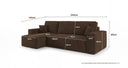Designer Ecksofa Lunaro Mini mit Schlaf- und Klappfunktion in Cord