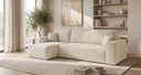Designer Ecksofa Lunaro Mini mit Schlaf- und Klappfunktion in Cord