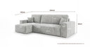 Designer Ecksofa Lunaro Mini mit Schlaf- und Klappfunktion in Cord