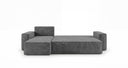 Designer Ecksofa Lunaro Mini mit Schlaf- und Klappfunktion in Cord