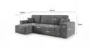 Designer Ecksofa Lunaro Mini mit Schlaf- und Klappfunktion in Cord