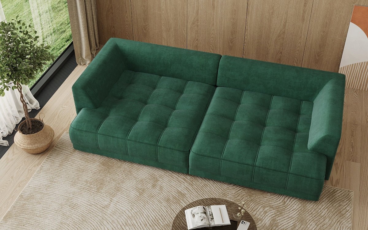 Designer Big Sofa Nuvo in Velvet with Electric Sofa Bed Function