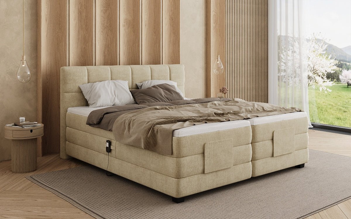 Boxspringbett Monaco - elektrisch verstellbar in Samt