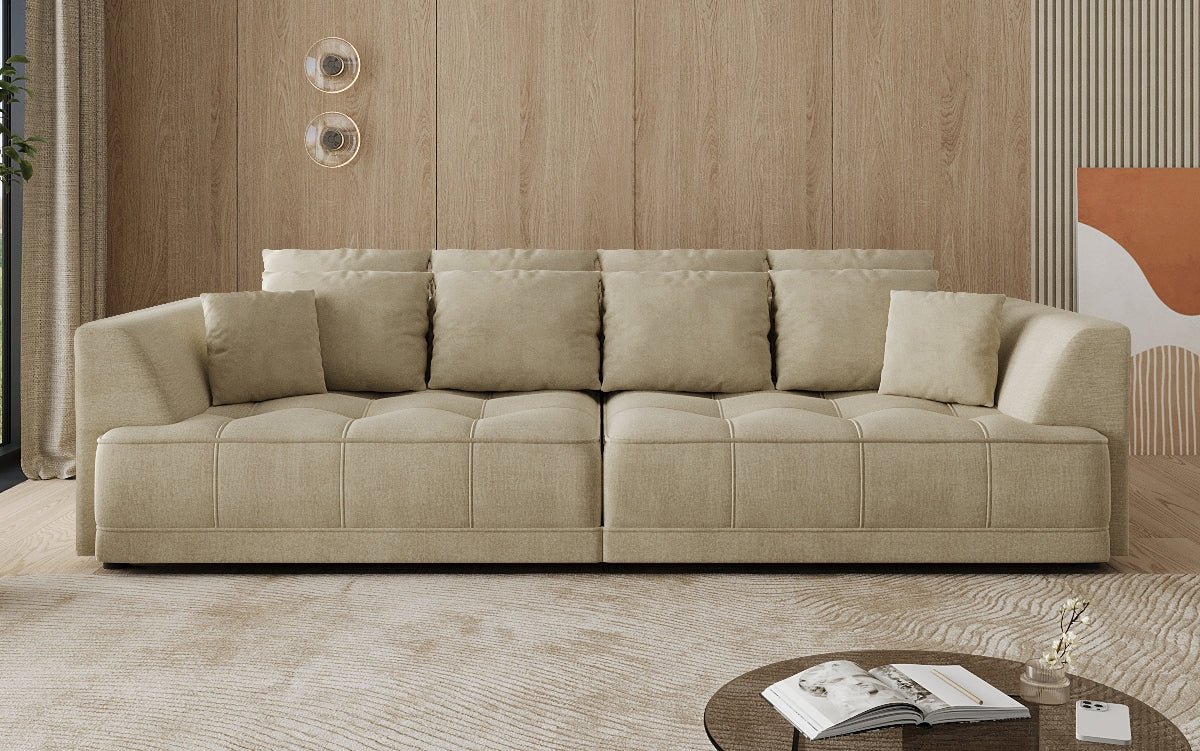 Designer Big Sofa Nuvo in Velvet with Electric Sofa Bed Function