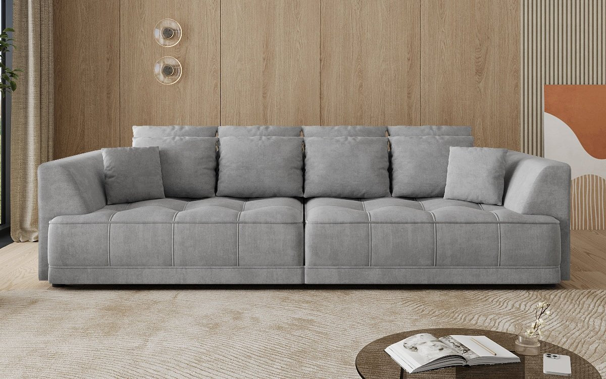 Designer Big Sofa Nuvo in Velvet with Electric Sofa Bed Function