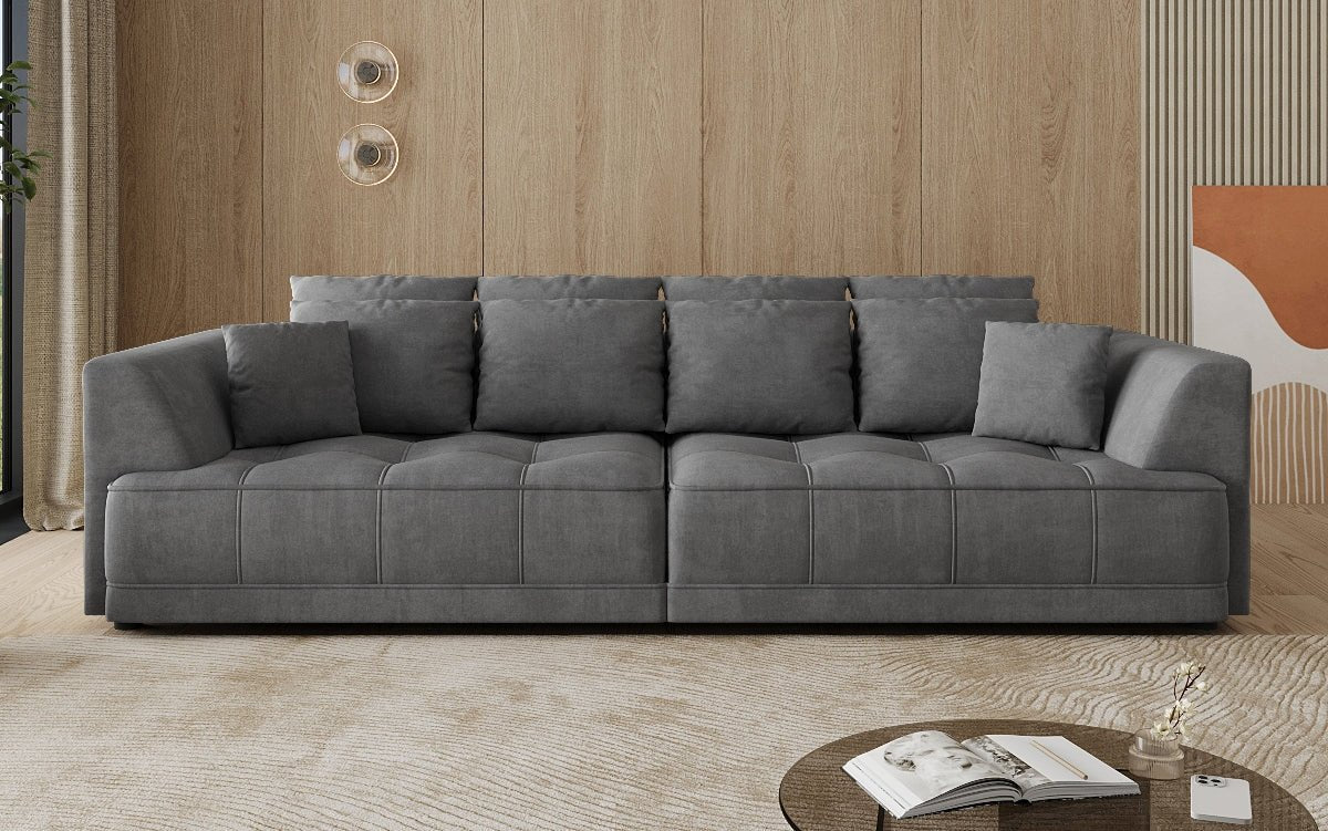 Designer Big Sofa Nuvo in Velvet with Electric Sofa Bed Function