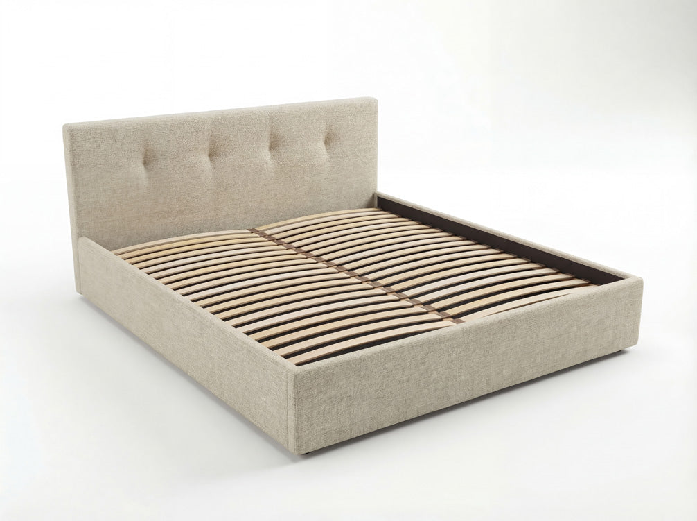 Designer upholstered bed Alva in velvet with storage space