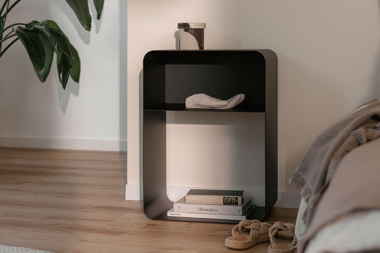 Nightstand Damio – Minimalist design made of powder-coated metal