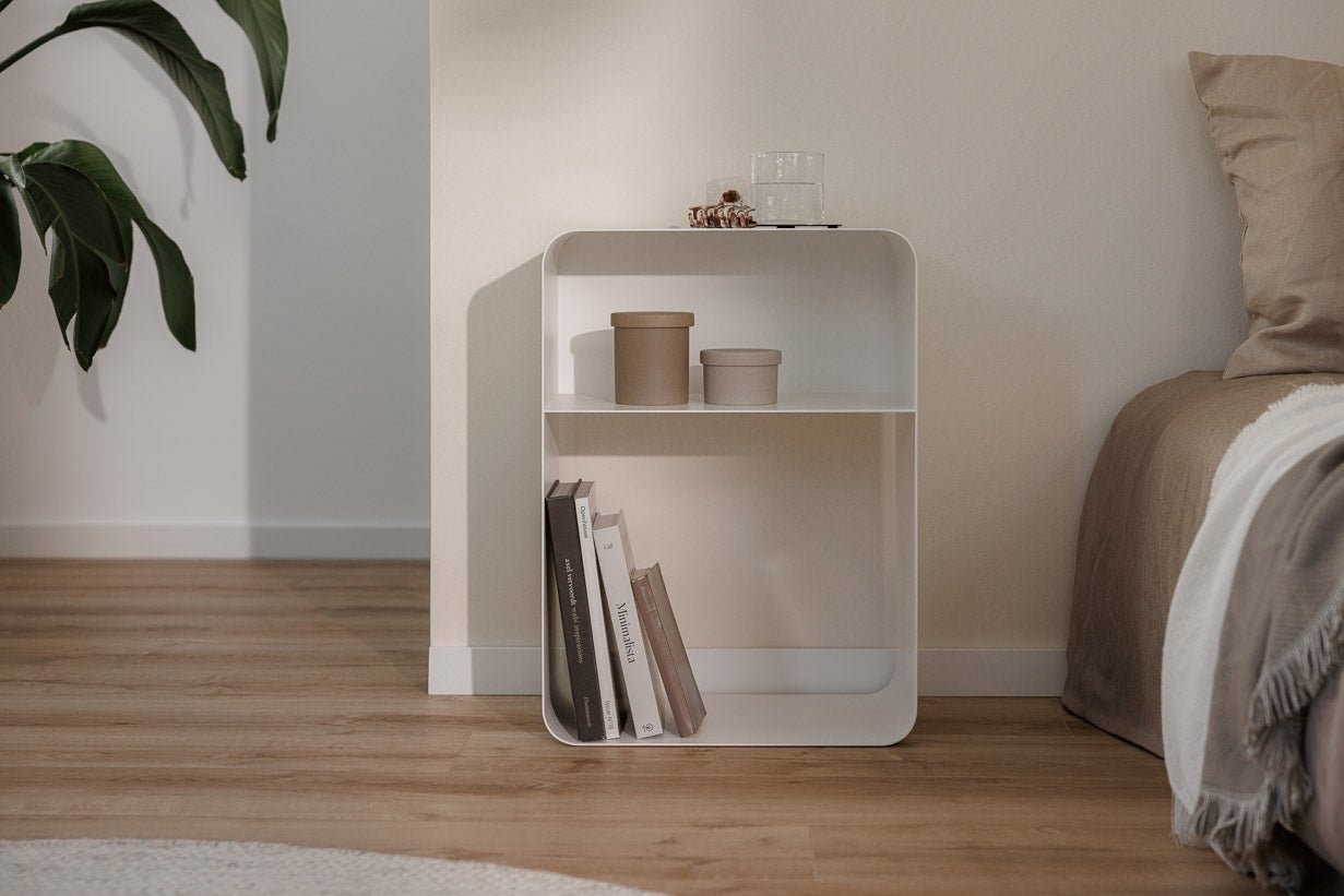 Nachttisch Damio – Minimalistisches Design aus pulverbeschichtetem Metall