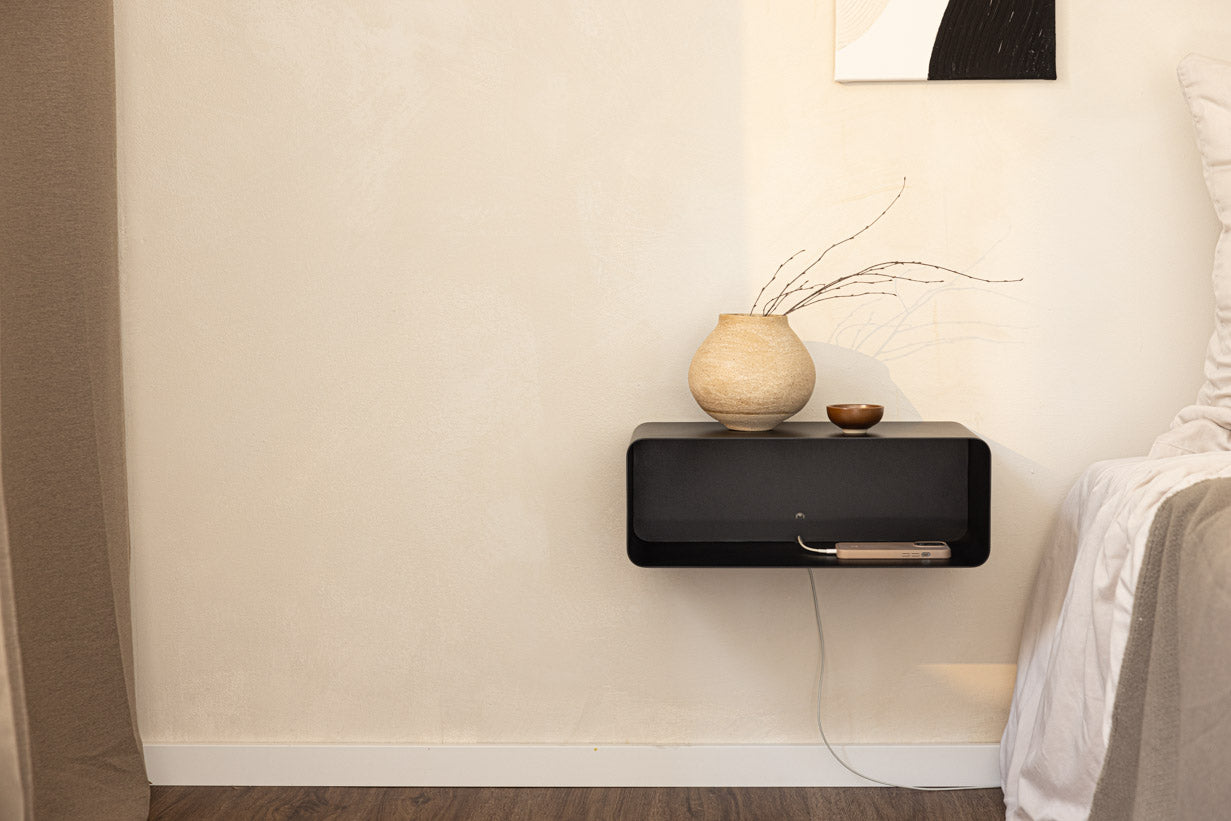Nightstand Nelio – Hanging Design with Cable Routing
