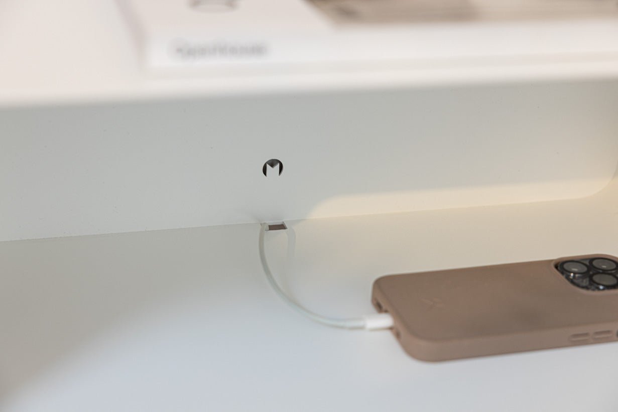 Nightstand Nelio – Hanging Design with Cable Routing