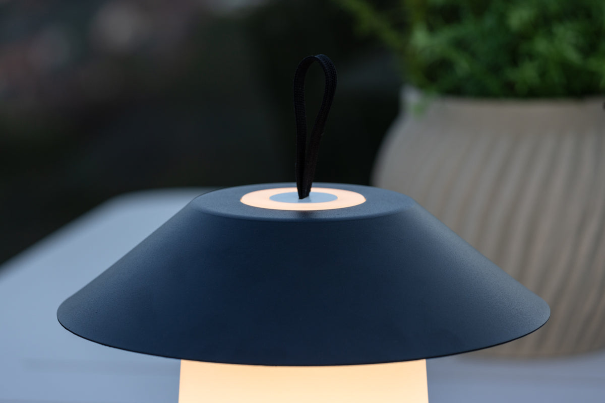 Outdoor-Tischlampe „Eloura“ – in Beige und Schwarz mit 3 Helligkeitsstufen