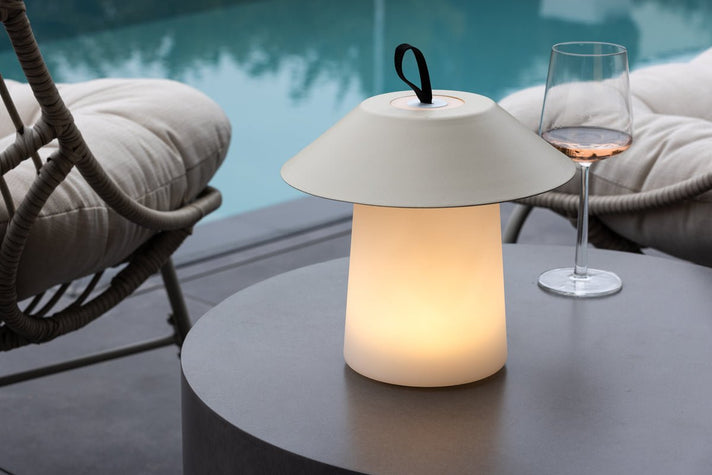 Outdoor table lamp "Eloura" – in Beige and Black with 3 brightness levels