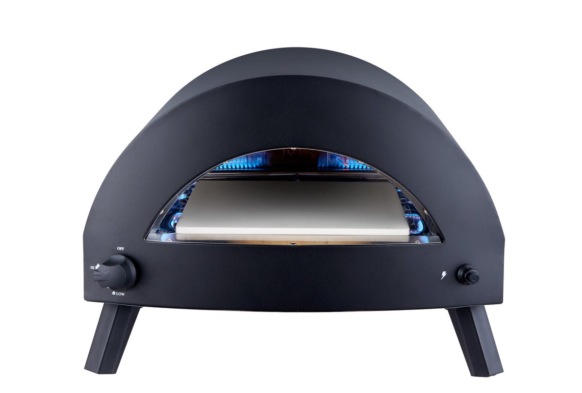 Pizza oven Livorno - made of steel, stainless steel and ceramic in Black