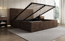 Designer upholstered bed Merry in Corduroy with storage