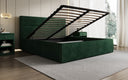 Designer upholstered bed Merry in Corduroy with storage