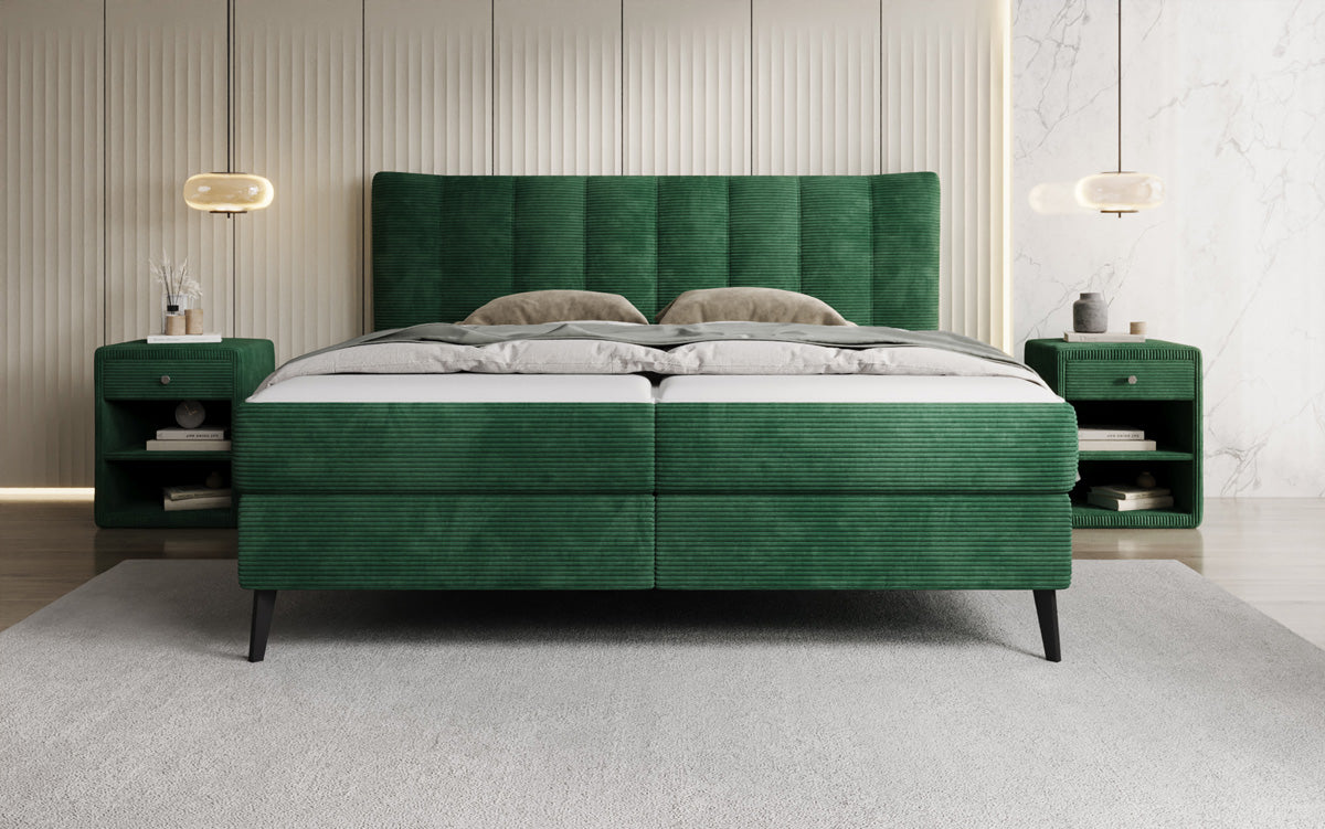 Boxspringbett Ines in Cord mit Stauraum