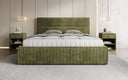 Designer upholstered bed Merry in Corduroy with storage