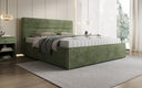 Designer upholstered bed Merry in Corduroy with storage