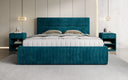 Designer upholstered bed Merry in Corduroy with storage
