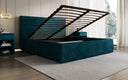 Designer upholstered bed Merry in Corduroy with storage