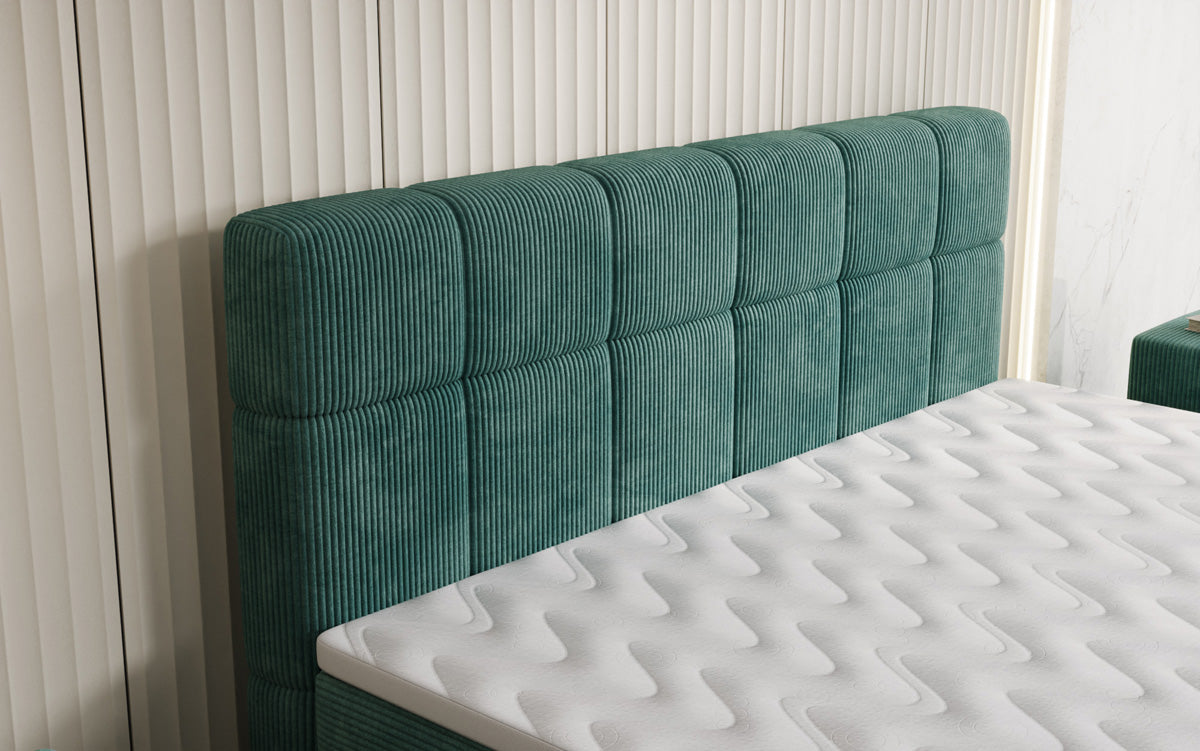 Boxspringbett Vera in Cord mit hohen Füßen