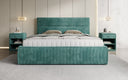 Designer upholstered bed Merry in Corduroy with storage