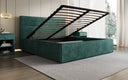 Designer upholstered bed Merry in Corduroy with storage