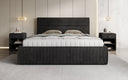 Designer upholstered bed Merry in Corduroy with storage