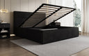 Designer upholstered bed Merry in Corduroy with storage