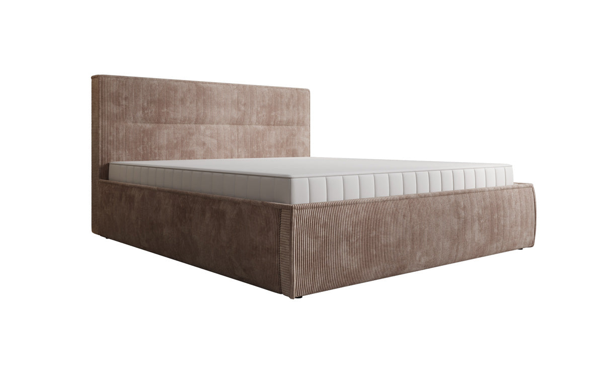 Designer upholstered bed Merry in Corduroy with storage