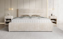 Designer upholstered bed Merry in Corduroy with storage