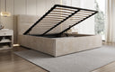 Designer upholstered bed Merry in Corduroy with storage